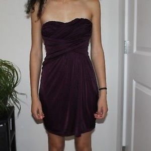 Express plum strapless dress size 4